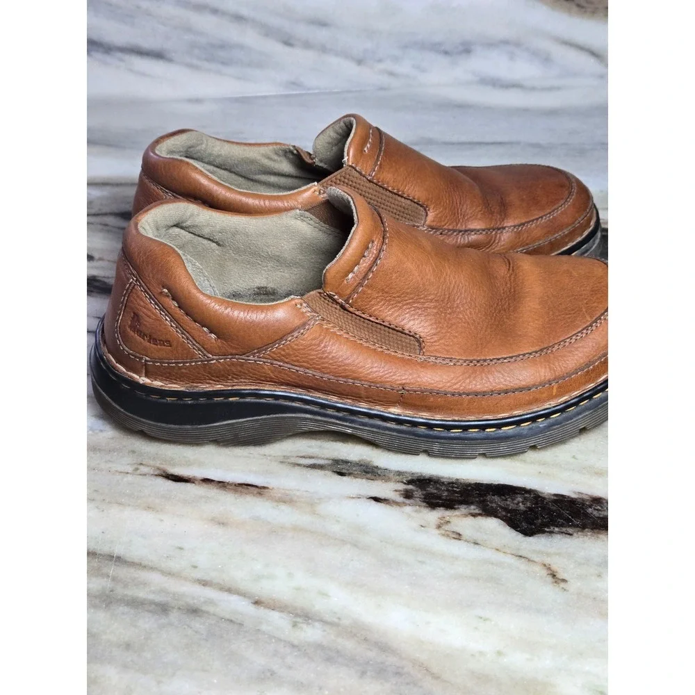 Dr. Martens  Tan Leather Slip‎ On Loafers Mens 10 Brown